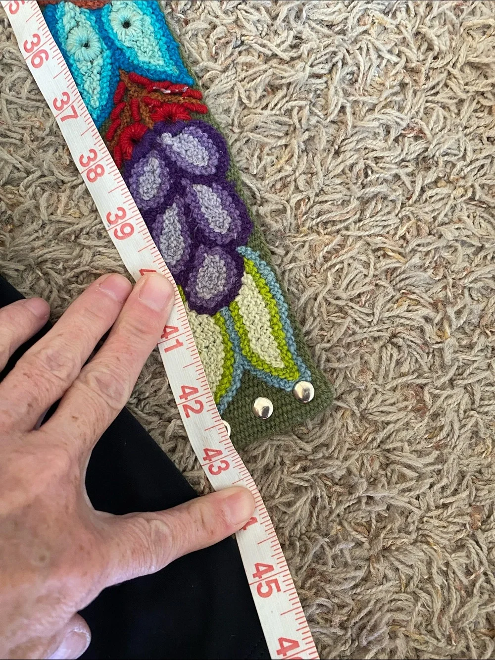 Soul Flower Vibrant Multicolor Embroidered Floral Belt